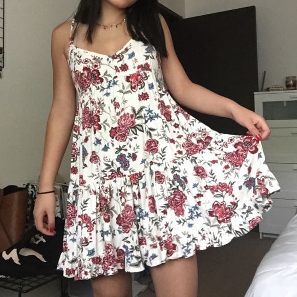floral tiered babydoll dress